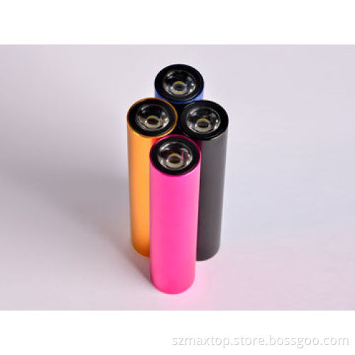 external portable charger power bank with aluminum housing and LED flashlightNew